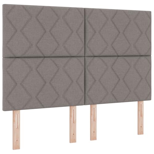 Genérico wenjingqi 3343191 Boxspringbett mit Matratze & LED, Taupe, 160 x 200 cm, Stoff von Genérico