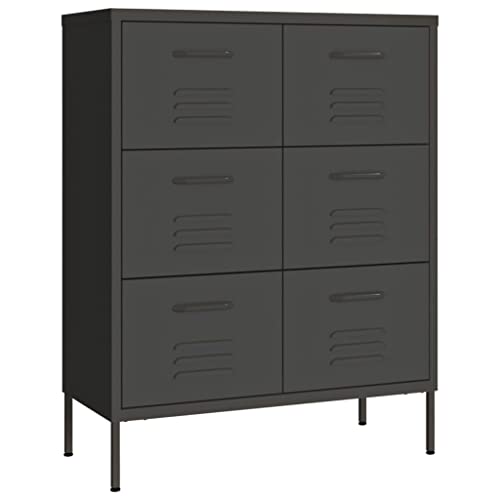 Genérico wenjingqi 336150 Aufbewahrungsschrank, Anthrazit, 80 x 35 x 101,5 cm von Genérico