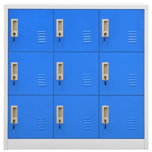 Genérico wenjingqi 336441 Spindschrank, Hellgrau und Blau, 90 x 45 x 92,5 cm von Genérico