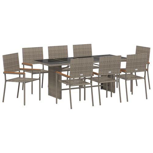 Genérico wenjingqi 3365428 Gartenmöbel-Set, 9-teilig, graues Rattan Genérico wenjingqi 3365428 Gartenmöbel-Set, 9-teilig, graues Rattan von Genérico