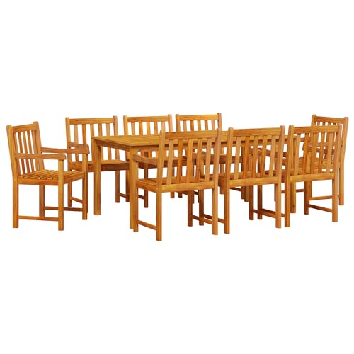 Genérico wenjingqi 3375648 Gartenmöbel-Set aus massivem Akazienholz, 9-teilig von Genérico