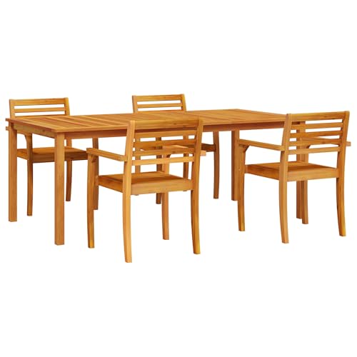Genérico wenjingqi 3375667 Gartenmöbel-Set aus massivem Akazienholz, 7-teilig von Genérico
