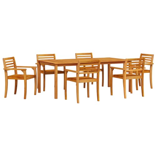 Genérico wenjingqi 3375668 Gartenmöbel-Set aus massivem Akazienholz, 9-teilig von Genérico