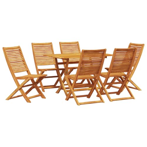 Genérico wenjingqi 3375755 Gartenmöbel-Set aus massivem Akazienholz, 7-teilig von Genérico