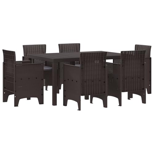 Genérico wenjingqi 3378560 Esstisch-Set, 7-teilig, mit Kissen, Braun, Polyrattan Genérico wenjingqi 3378560 Esstisch-Set, 7-teilig, mit Kissen, Braun, Polyrattan von Genérico