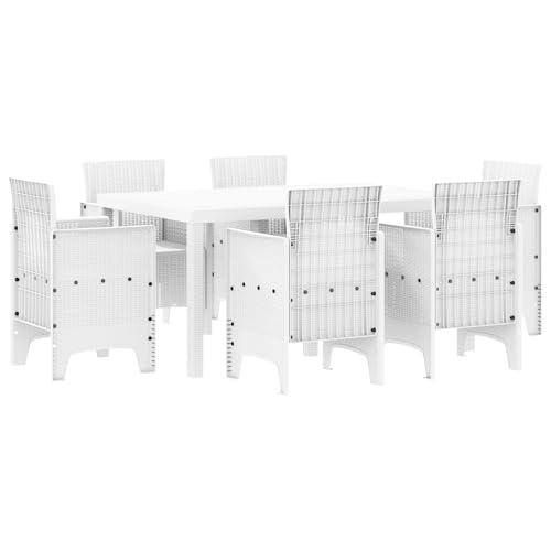 Genérico wenjingqi 3378562 Gartenmöbel-Set aus Rattan, 7-teilig von Genérico