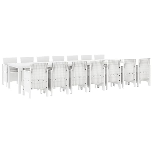 Genérico wenjingqi 3378804 Gartenmöbel-Set mit Rattan-Kissen, 15-teilig von Genérico