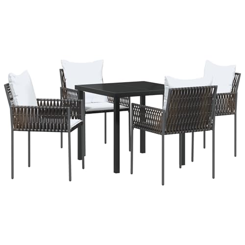 Genérico wenjingqi 3379094 Gartenmöbel-Set mit Kissen, Braun, Rattan, Polyester, 5-teilig Genérico wenjingqi 3379094 Gartenmöbel-Set mit Kissen, Braun, Rattan, Polyester, 5-teilig von Genérico