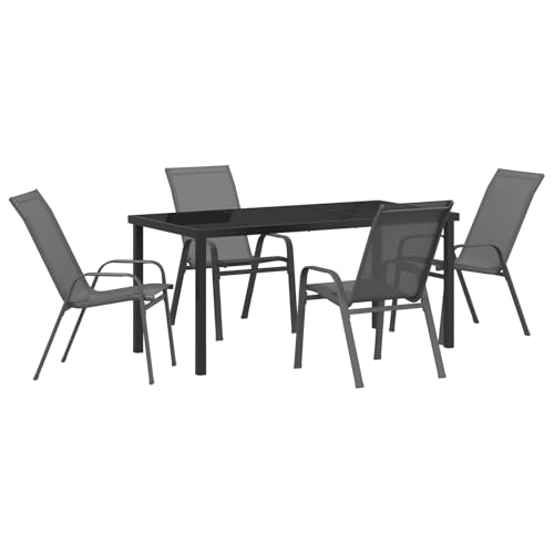 Genérico wenjingqi 3379124 Gartenmöbel-Set, 5-teilig, Grau, Textilene und O von Genérico
