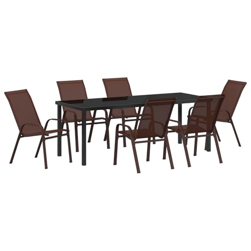 Genérico wenjingqi 3379133 Gartenmöbel-Set, 7-teilig, Textilene, Braun Genérico wenjingqi 3379133 Gartenmöbel-Set, 7-teilig, Textilene, Braun von Genérico