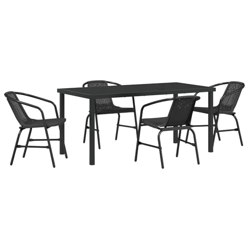 Genérico wenjingqi 3379383 Gartenmöbel-Set, 5-teilig, Schwarz, Polyrattan Genérico wenjingqi 3379383 Gartenmöbel-Set, 5-teilig, Schwarz, Polyrattan von Genérico