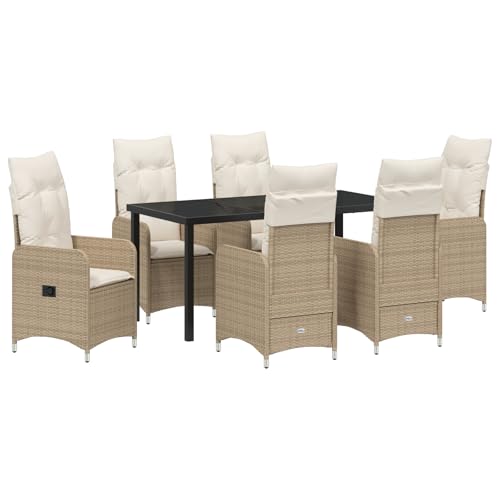 Genérico wenjingqi 3379657 Garten-Set mit Kissen, Beige, Polyrattan von Genérico