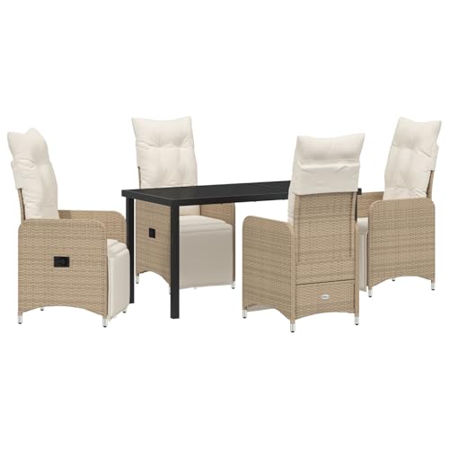 Genérico wenjingqi 3379683 Gartenmöbel-Set mit beigen Kissen aus Polyrattan, 5-teilig Genérico wenjingqi 3379683 Gartenmöbel-Set mit beigen Kissen aus Polyrattan, 5-teilig von Genérico