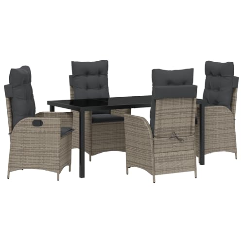 Genérico wenjingqi 3380501 Gartenmöbel-Set mit Kissen, Grau, Rattan, Polyester, 5-teilig Genérico wenjingqi 3380501 Gartenmöbel-Set mit Kissen, Grau, Rattan, Polyester, 5-teilig von Genérico