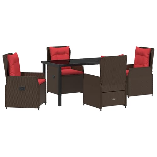 Genérico wenjingqi 3381025 Gartenmöbel-Set, 5-teilig, aus Polyrattan, Braun von Genérico