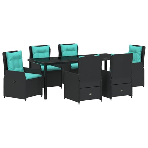 Genérico wenjingqi 3381042 Gartenmöbel-Set, 7-teilig, Polyrattan, Schwarz Genérico wenjingqi 3381042 Gartenmöbel-Set, 7-teilig, Polyrattan, Schwarz von Genérico