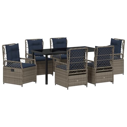 Genérico wenjingqi 3381055 Gartenmöbel-Set, 7-teilig, Grau, Polyrattan von Genérico
