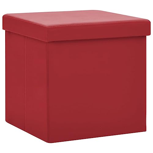 Genérico wenjingqi 338783 Hocker mit Aufbewahrung, faltbar, weinrot, PVC von Genérico