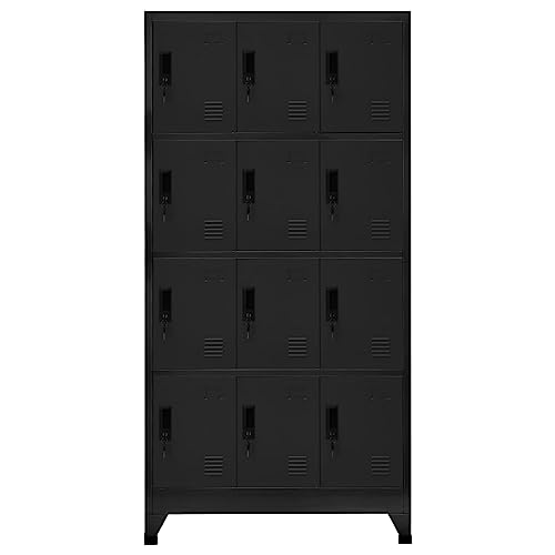 Genérico wenjingqi 339814 Spind, schwarz, 90 x 45 x 180 cm von Genérico