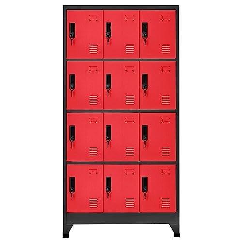 Genérico wenjingqi 339817 Spind, Anthrazitgrau und Rot, 90 x 45 x 180 cm Genérico wenjingqi 339817 Spind, Anthrazitgrau und Rot, 90 x 45 x 180 cm von Genérico