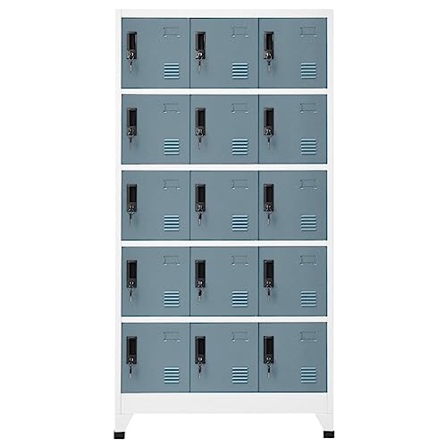 Genérico wenjingqi 339827 Spind, Hellgrau und Dunkelgrau, 90 x 40 x 180 cm von Genérico