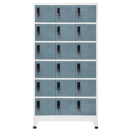 Genérico wenjingqi 339835 Spind, Hellgrau und Dunkelgrau, 90 x 40 x 180 cm von Genérico