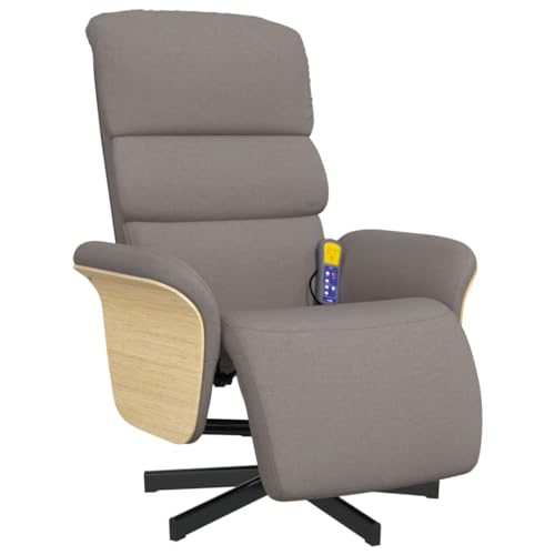 Genérico wenjingqi 356618 Massagesessel mit Fußstütze, Stoff, Taupe, Grau von Genérico