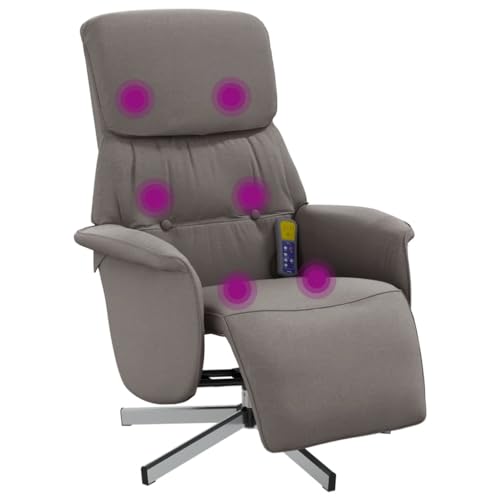 Genérico wenjingqi 356674 Massagesessel mit Fußstütze, Stoff, Taupe, Grau von Genérico