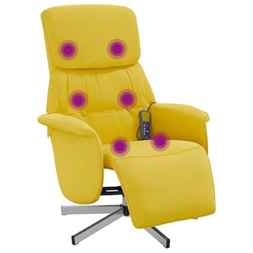 Genérico wenjingqi 356677 Massagesessel mit Fußstütze, hellgelber Stoff von Genérico