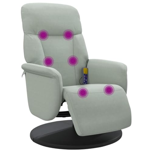 Genérico wenjingqi 356693 Massagesessel mit Fußstütze, Samt, Hellgrau von Genérico