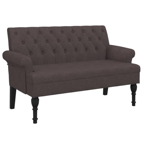 Genérico wenjingqi 372123 Bank mit Rückenlehne, Stoff, dunkelbraun, 120 x 62 x 75,5 cm von Genérico