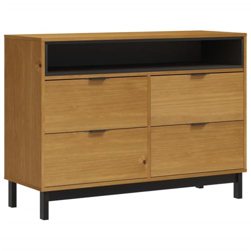 Genérico wenjingqi 376070 FLAM Kommode aus massivem Kiefernholz, 110 x 40 x 80 cm von Genérico