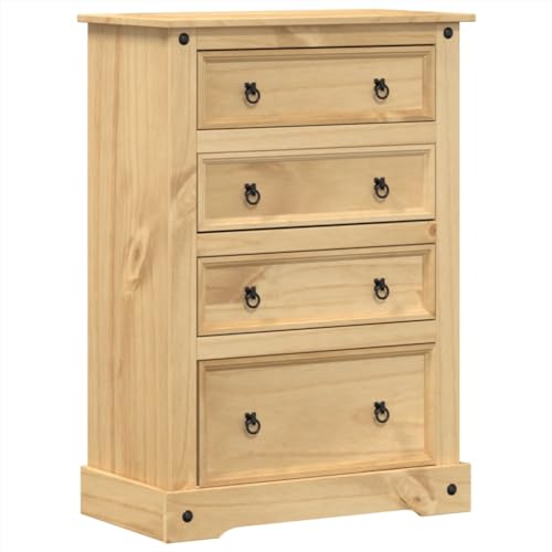 Genérico wenjingqi 4005672 Corona Kommode aus massivem Kiefernholz, 80 x 43 x 114 cm von Genérico