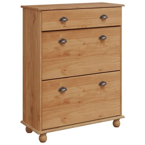 Genérico wenjingqi 4105436 ASKIM Schuhschrank, 85 x 35 x 108 cm, aus massivem Kiefernholz von Genérico