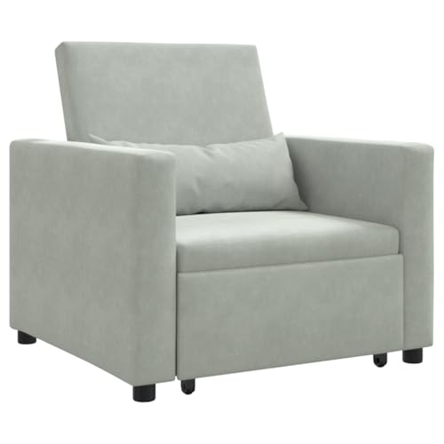 Genérico wenjingqi 42002697 Schlafsofa, 3-in-1, Samt, Hellgrau von Genérico