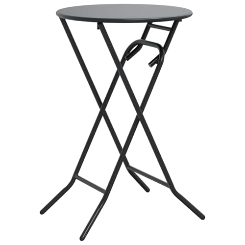 Genérico wenjingqi 42010320 Gartentisch, klappbar, Anthrazit, Ø 50 x 72 cm von Genérico