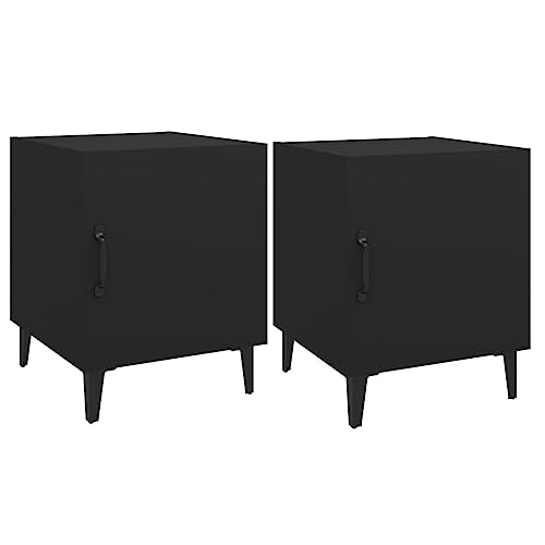 Genérico wenjingqi 812063 Nachttisch, 2 Stück, schwarzes Sperrholz von Genérico