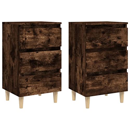 Genérico wenjingqi 813135 Nachttisch, 2 Stück, Beine aus Holz, rauchige Eiche, 40 x 35 x 69 cm Genérico wenjingqi 813135 Nachttisch, 2 Stück, Beine aus Holz, rauchige Eiche, 40 x 35 x 69 cm von Genérico