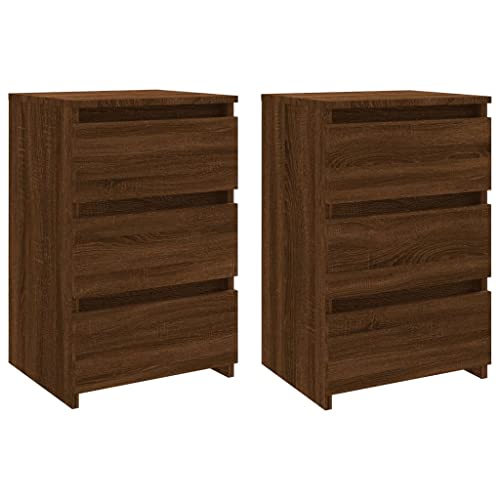 Genérico wenjingqi 815176 Nachttische, 2 Stück, Sperrholz, Eiche, Braun, 40 x 35 x 62,5 cm Genérico wenjingqi 815176 Nachttische, 2 Stück, Sperrholz, Eiche, Braun, 40 x 35 x 62,5 cm von Genérico