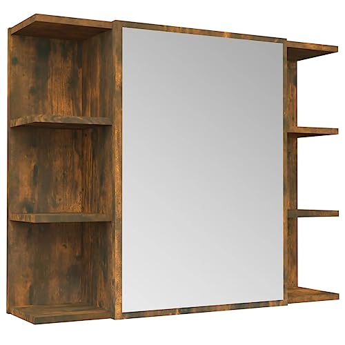 Genérico wenjingqi 815522 Spiegelschrank für Badezimmer, Holz, rauchige Eiche, 80 x 20,5 x 64 cm von Genérico