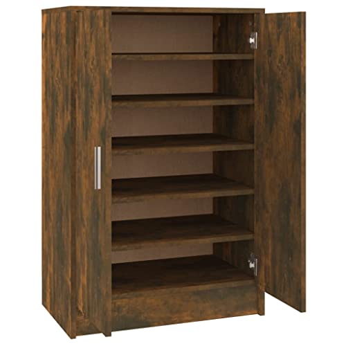 Genérico wenjingqi 816011 Schuhschrank, Sperrholz, Eiche rauchfarben, 60 x 35 x 92 cm von Genérico
