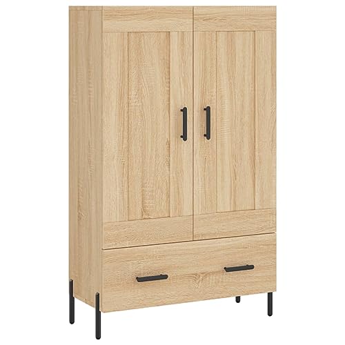 Genérico wenjingqi 830335 Hohe Kommode aus technischem Holz, Eiche Sonoma, 69,5 x 31 x 115 cm von Genérico
