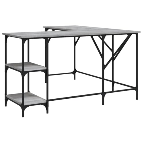 Genérico wenjingqi 837590 Schreibtisch aus technischem Holz, Grau, Sonoma, 139 x 139 x 75 cm von Genérico
