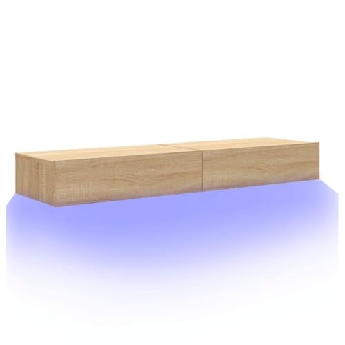 Genérico wenjingqi 842891 TV-Möbel mit LED-Lichtern, 2 Stück, Sonoma-Eiche, 60 x 35 x 15,5 cm von Genérico
