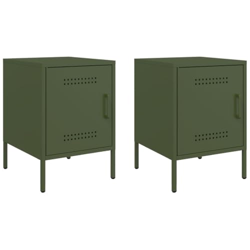 Genérico wenjingqi 842919 Nachttisch, 2 Stück oder Olivgrün, 36 x 39 x 50,5 cm von Genérico