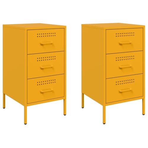 Genérico wenjingqi 843085 Nachttisch, 2 Stück oder Senfgelb, 36 x 39 x 68 cm von Genérico