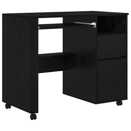 Genérico wenjingqi 869531 Computertisch aus Eiche, Schwarz, Eiche von Genérico