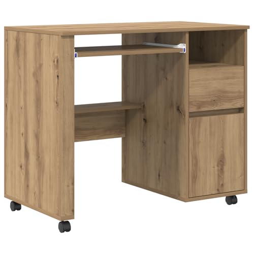 Genérico wenjingqi 869537 Computertisch aus Eiche, handwerkliches Holz von Genérico