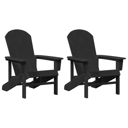 Genérico wenjingqi Adirondack-Stühle, 2 Stück, Schwarz, 74 x 82 x 90 cm, HDPE, 3335828 von Genérico