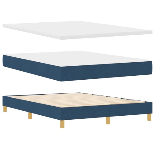 Genérico wenjingqi Boxspringbett mit Matratze, Blau, 160 x 200 cm, Stoff, 3341369 von Genérico